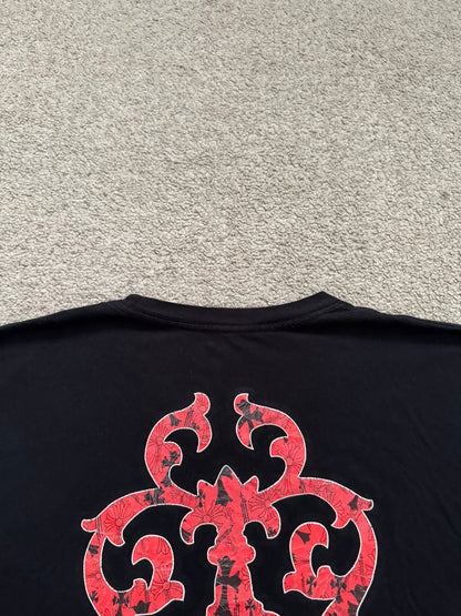 Chrome Hearts Red Vine Dagger Scroll Logo Pocket T Shirt