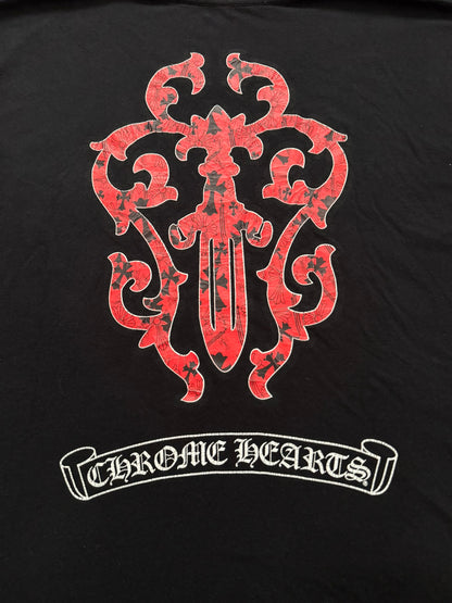 Chrome Hearts Red Vine Dagger Scroll Logo Pocket T Shirt