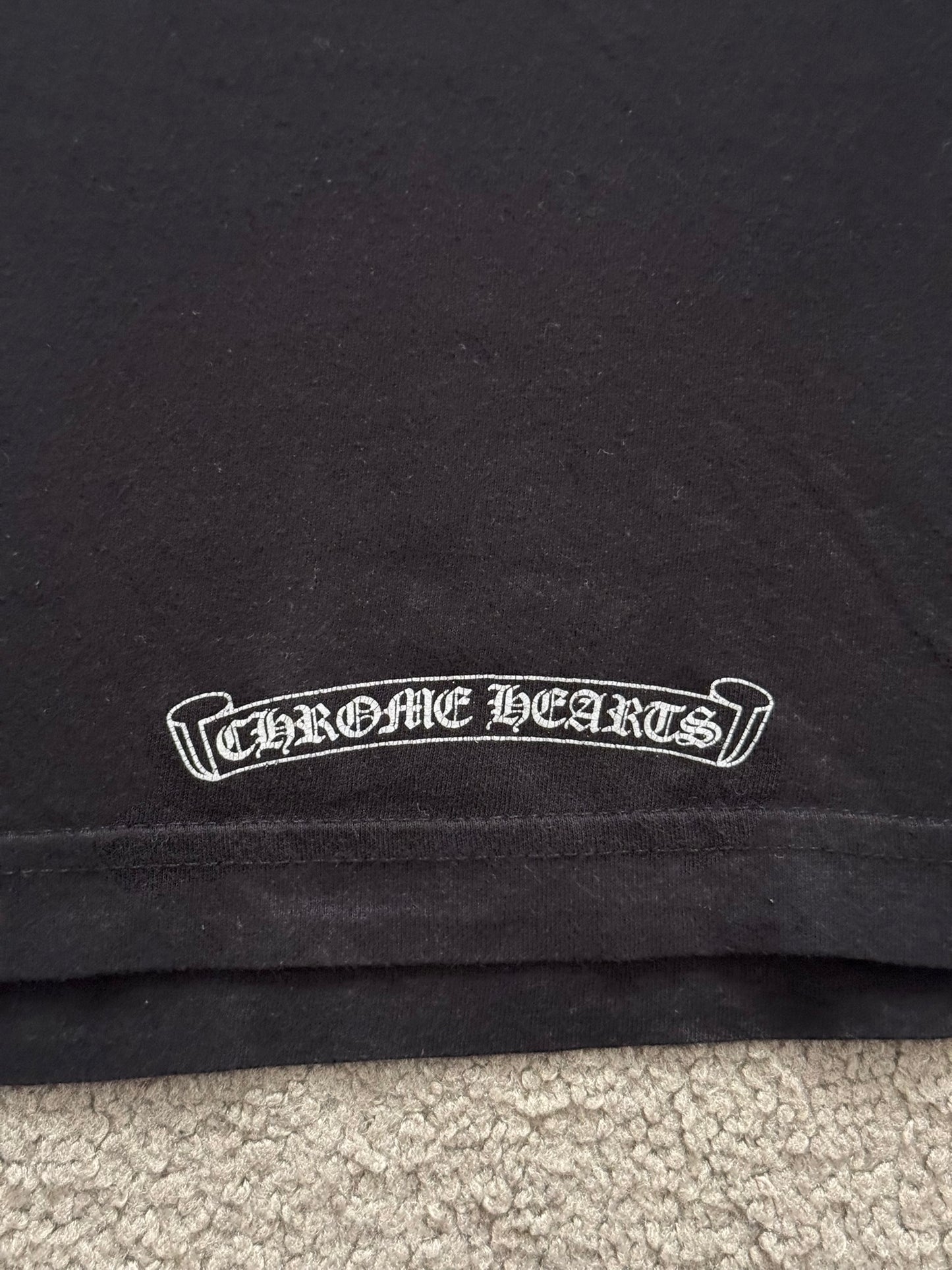 Chrome Hearts Red Vine Dagger Scroll Logo Pocket T Shirt