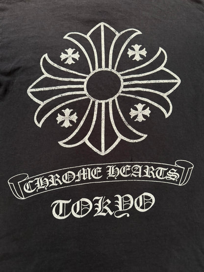Vintage Chrome Hearts Thrashed Tokyo Maltese Cross T Shirt
