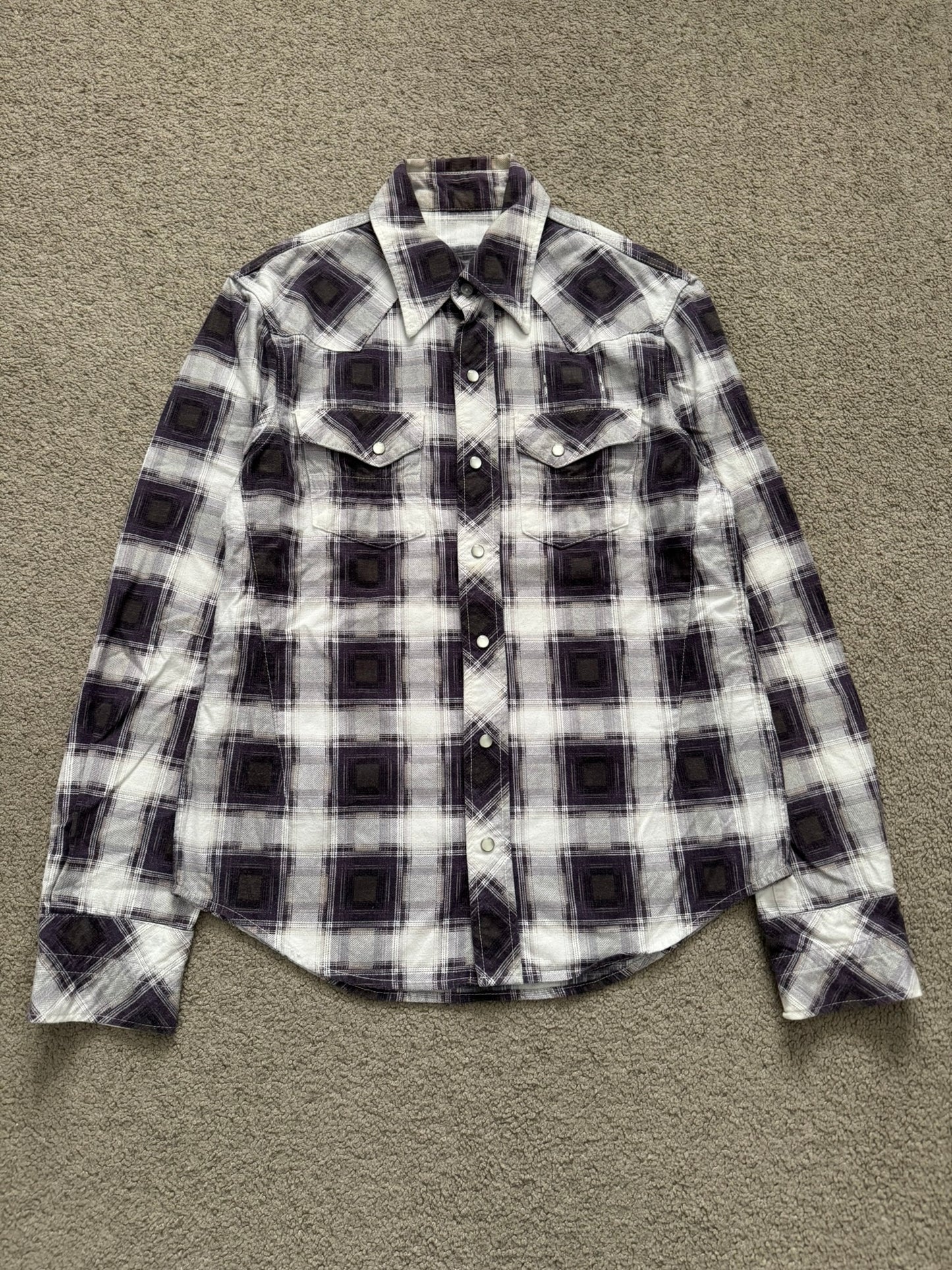 AW09 Number (N)ine Purple Western Snap Flannel Shirt