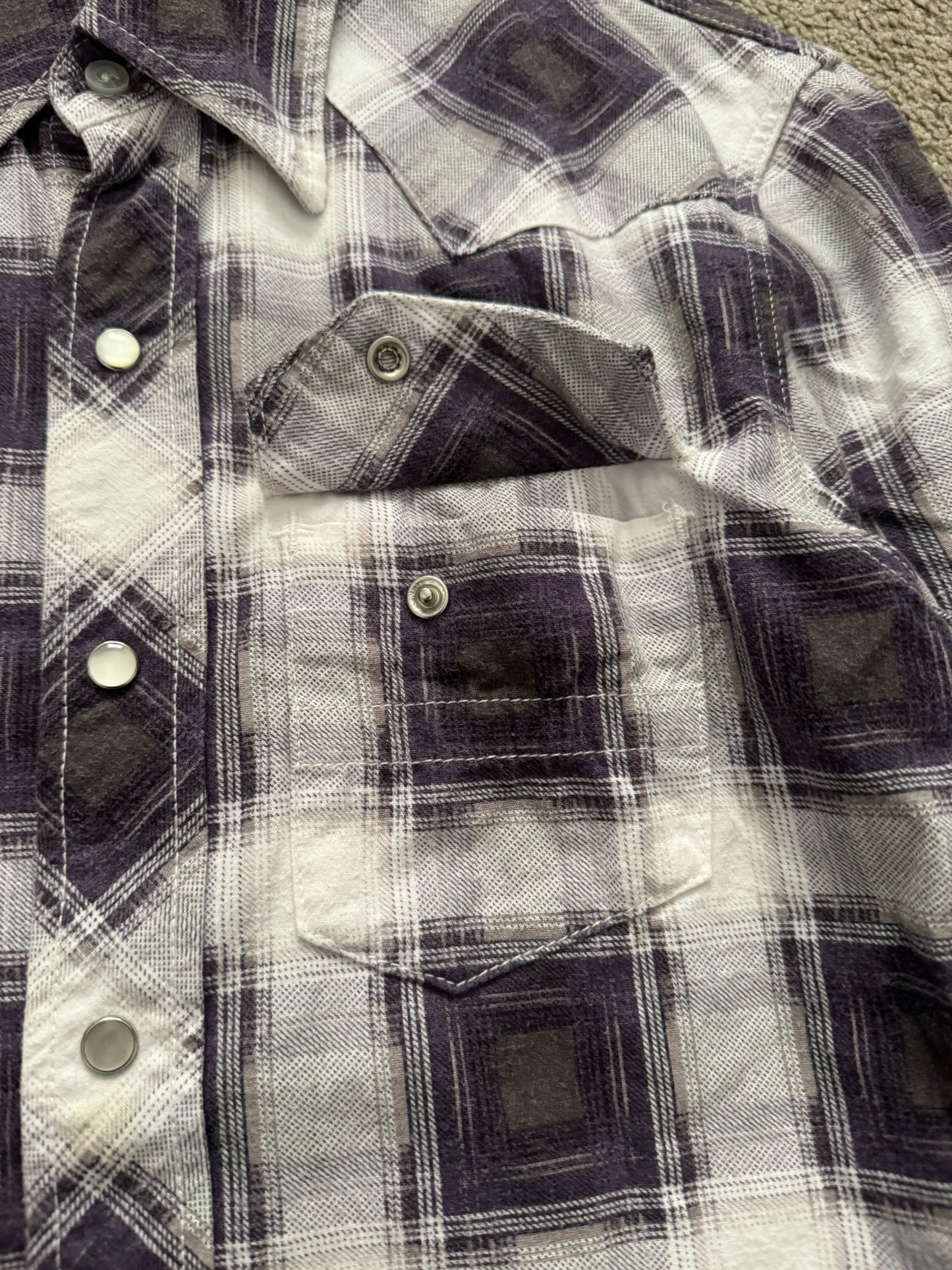 AW09 Number (N)ine Purple Western Snap Flannel Shirt