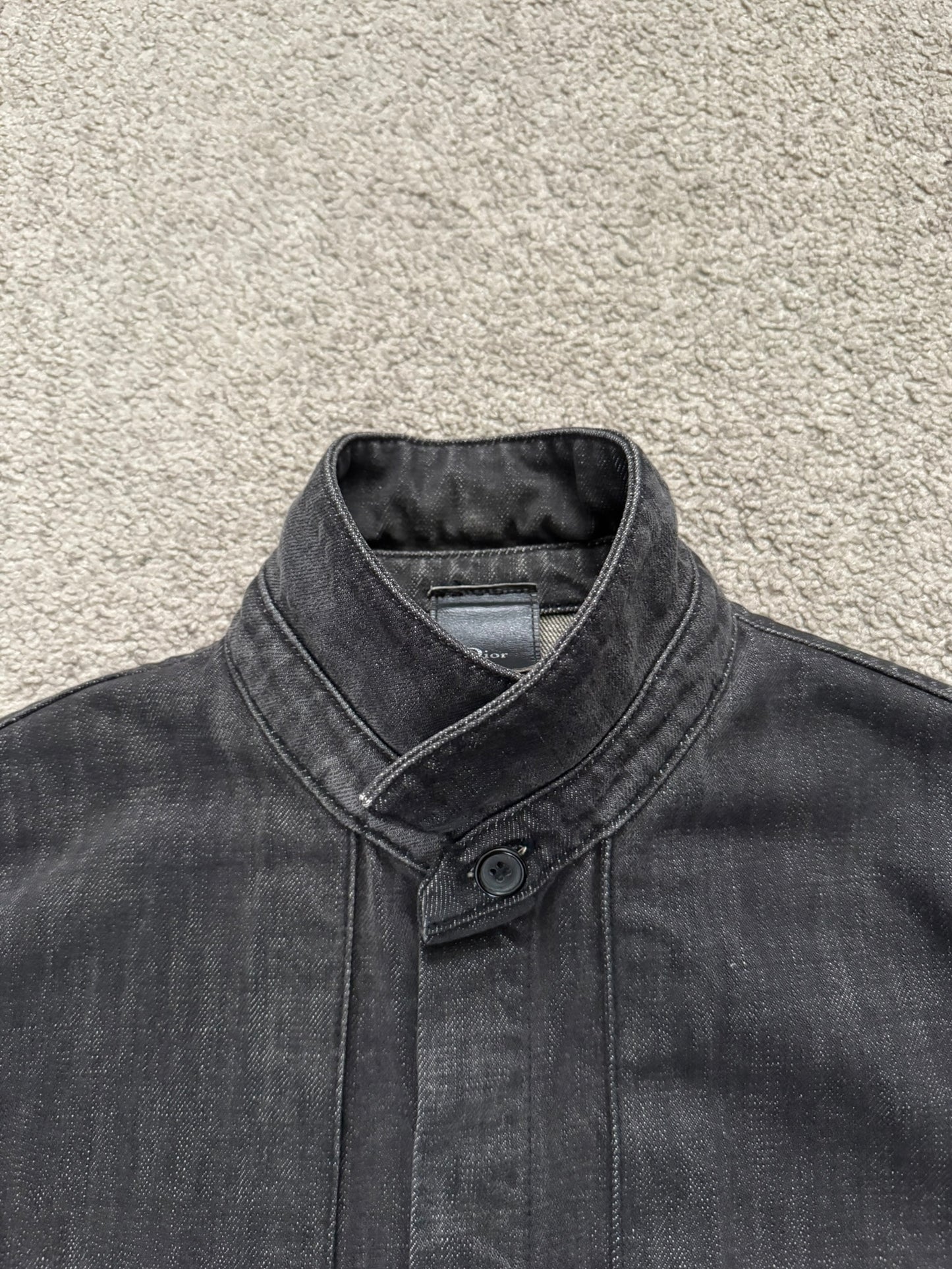 SS03 Dior Homme by Hedi Slimane Black Denim Work Shirt Jacket