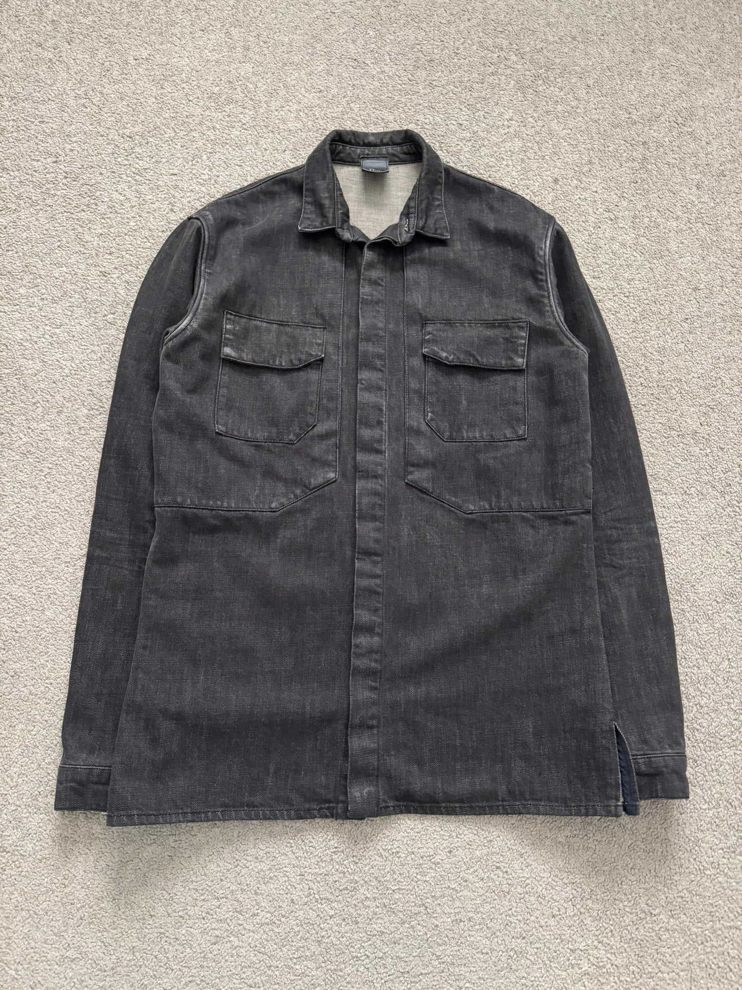 SS03 Dior Homme by Hedi Slimane Black Denim Work Shirt Jacket