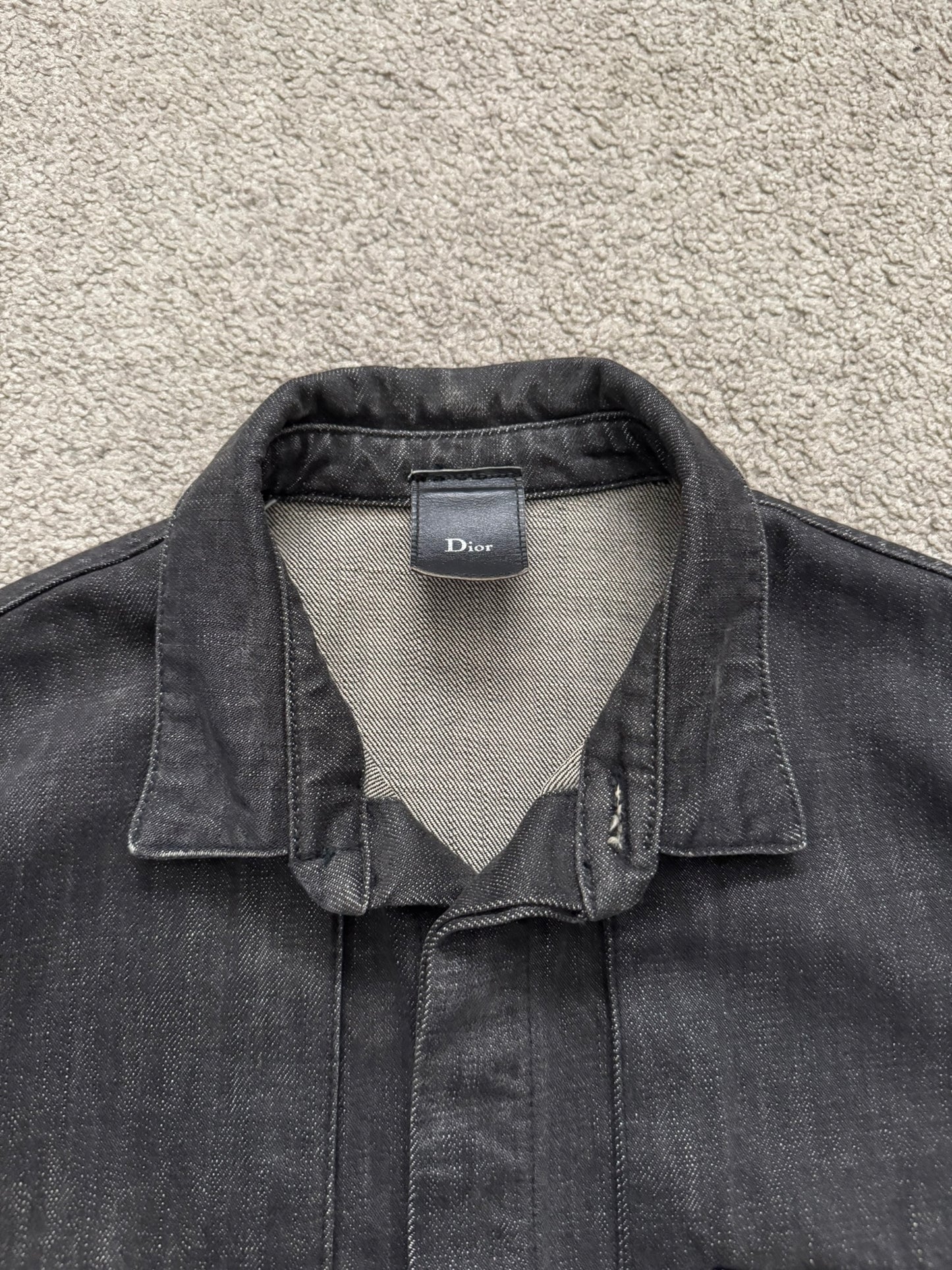 SS03 Dior Homme by Hedi Slimane Black Denim Work Shirt Jacket