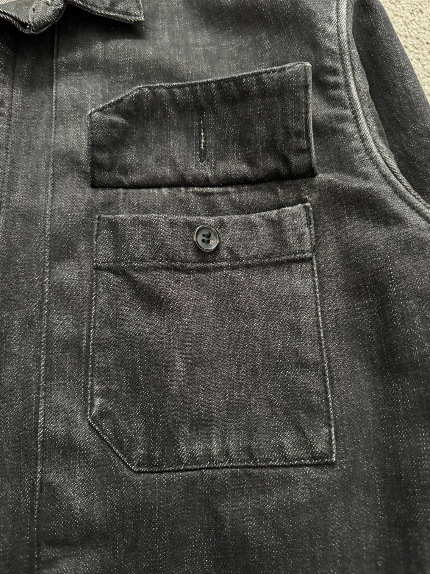 SS03 Dior Homme by Hedi Slimane Black Denim Work Shirt Jacket