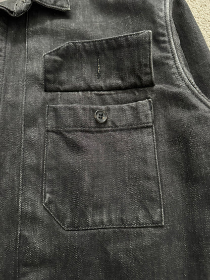 SS03 Dior Homme by Hedi Slimane Black Denim Work Shirt Jacket