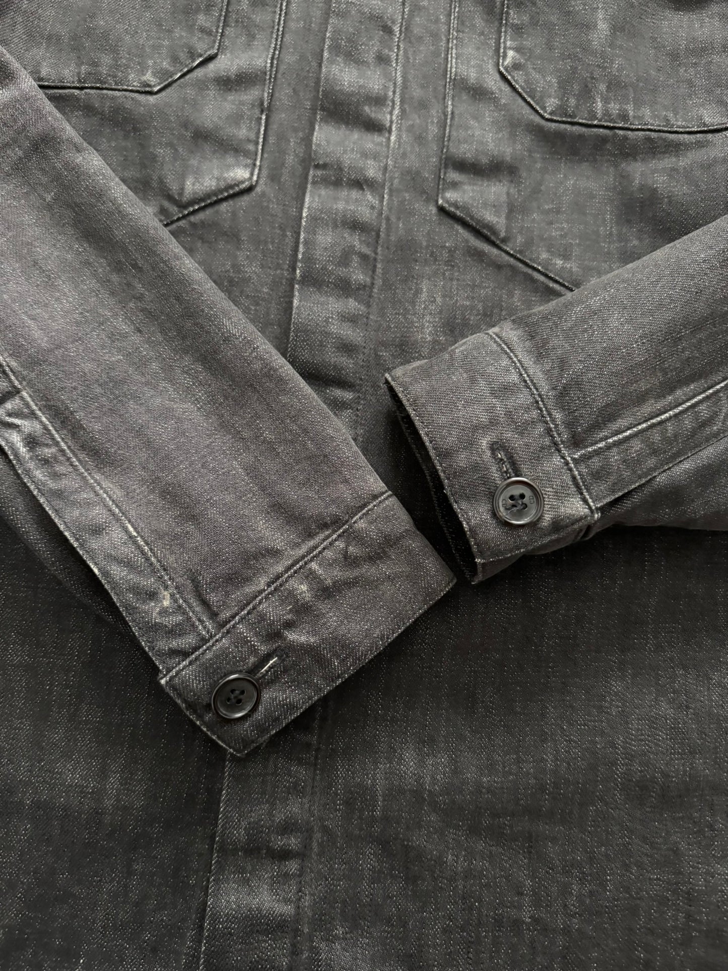 SS03 Dior Homme by Hedi Slimane Black Denim Work Shirt Jacket