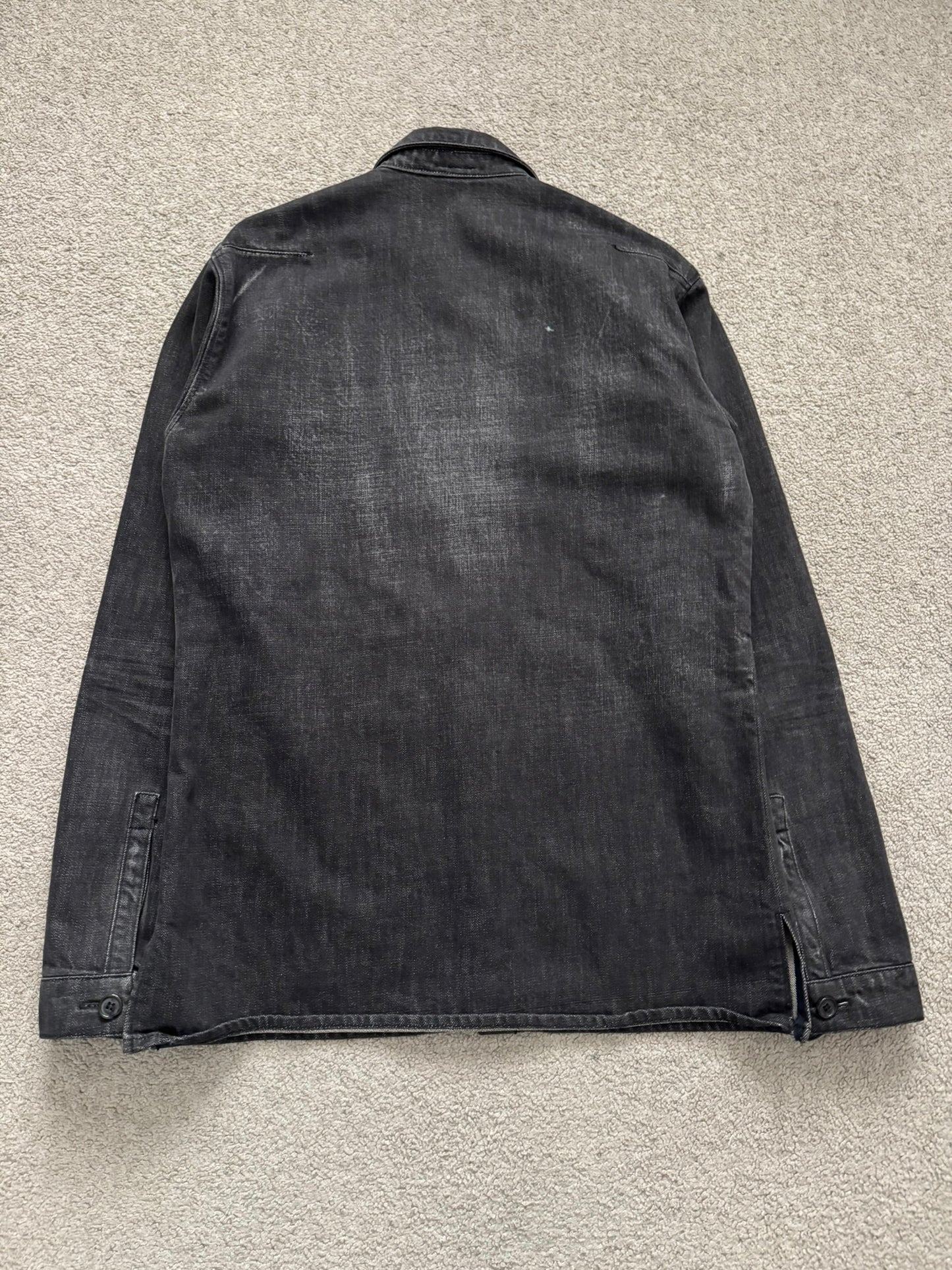 SS03 Dior Homme by Hedi Slimane Black Denim Work Shirt Jacket