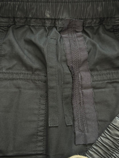 SS15 Rick Owens DRKSHDW Black Waxed Creatch Cargo Pods Shorts