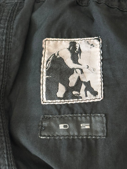 SS15 Rick Owens DRKSHDW Black Waxed Creatch Cargo Pods Shorts
