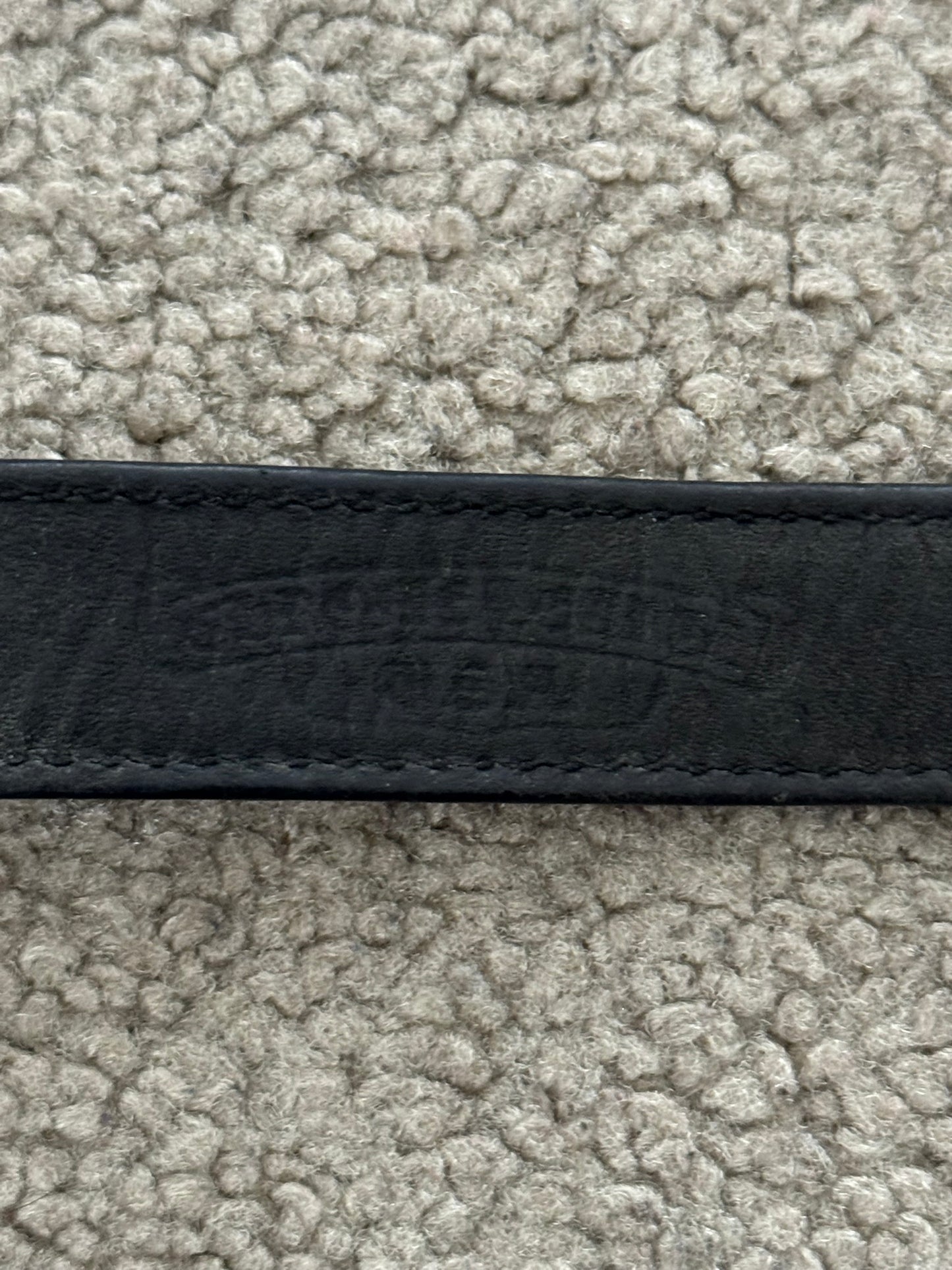 Chrome Hearts 3 Silver Cross Snap Button Black Leather Bracelet