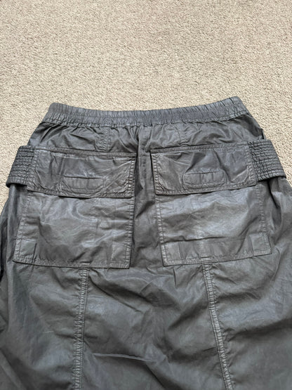 SS15 Rick Owens DRKSHDW Dark Dust Waxed Creatch Cargo Pods Shorts