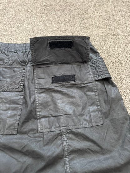 SS15 Rick Owens DRKSHDW Dark Dust Waxed Creatch Cargo Pods Shorts