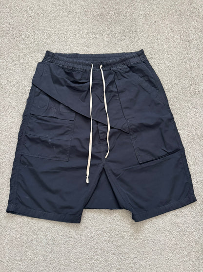 SS14 Rick Owens DRKSHDW Black Nylon Memphis Cargo Pods Shorts