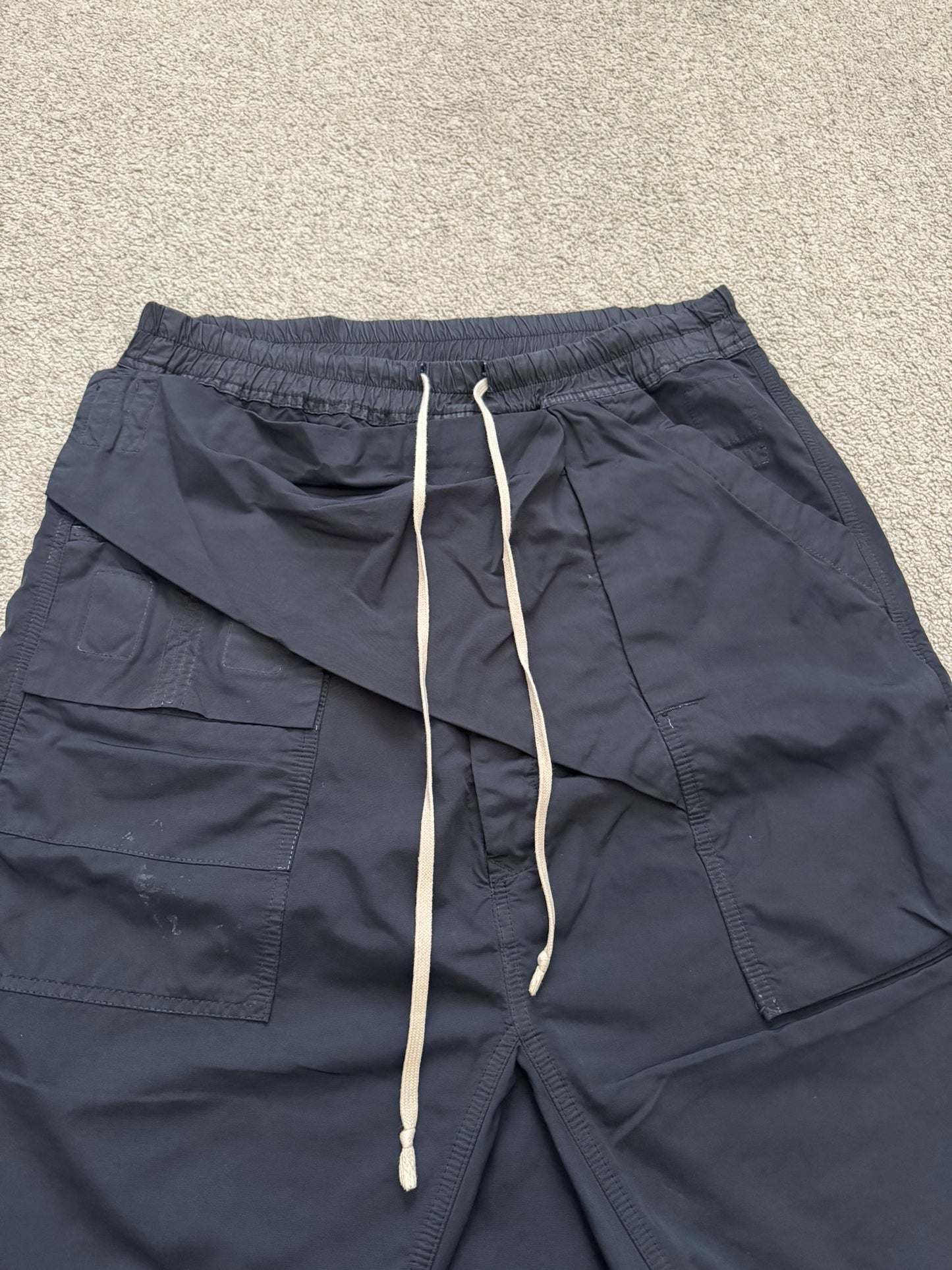 SS14 Rick Owens DRKSHDW Black Nylon Memphis Cargo Pods Shorts