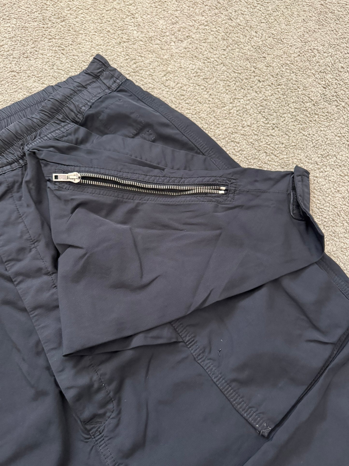 SS14 Rick Owens DRKSHDW Black Nylon Memphis Cargo Pods Shorts