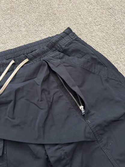 SS14 Rick Owens DRKSHDW Black Nylon Memphis Cargo Pods Shorts