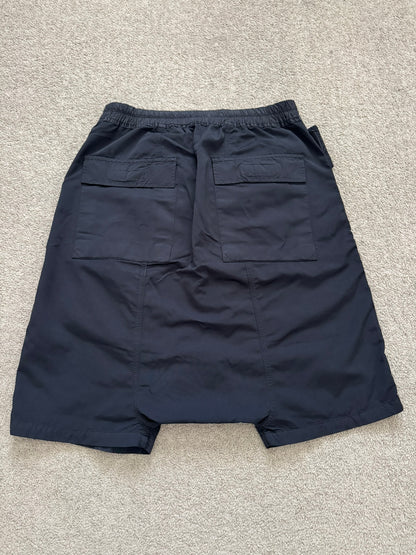SS14 Rick Owens DRKSHDW Black Nylon Memphis Cargo Pods Shorts
