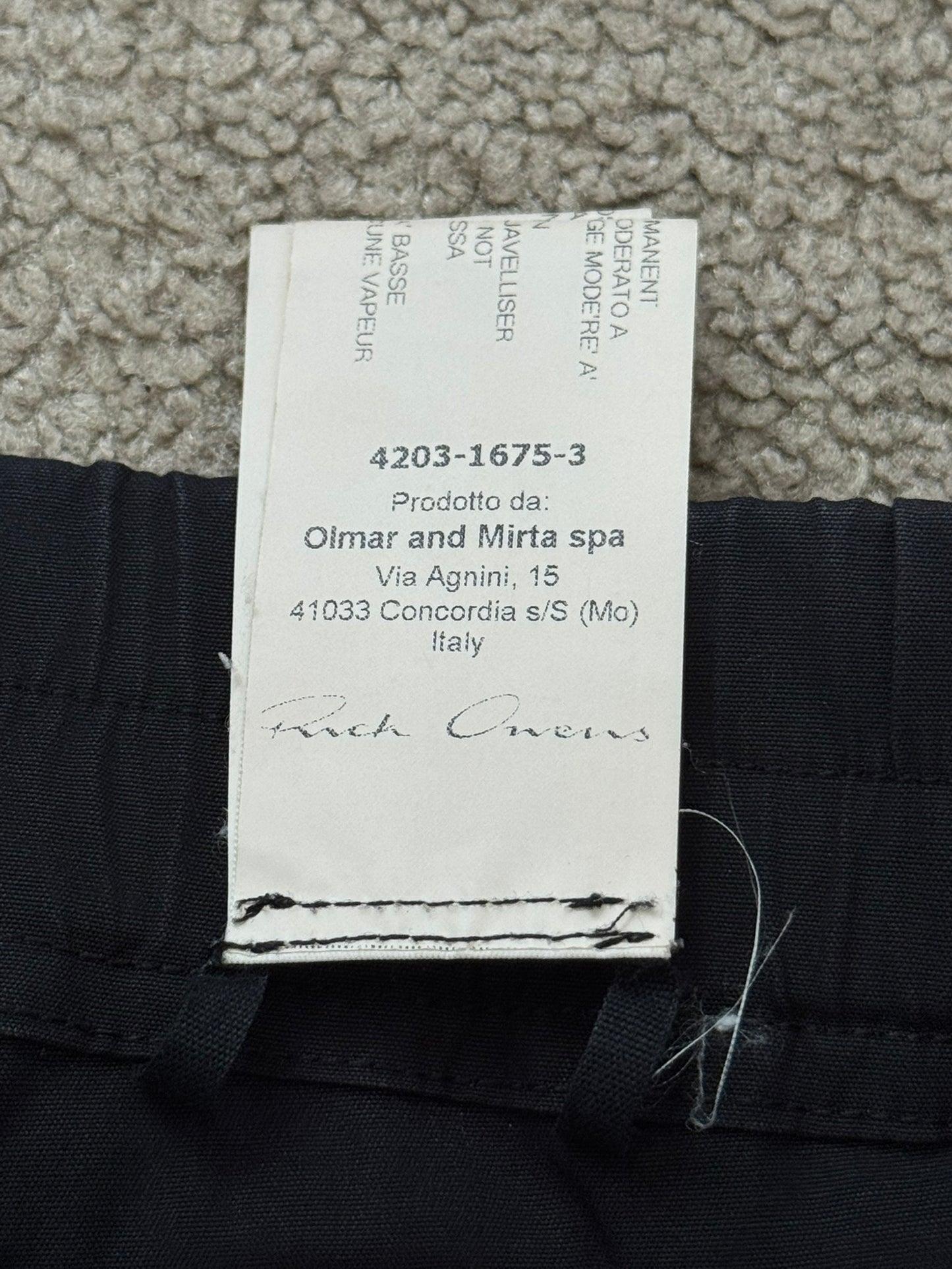 SS15 Rick Owens Mainline "Faun" Black Pods Shorts