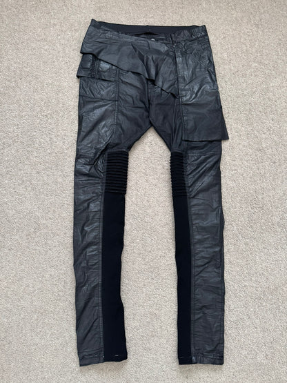 FW13 Rick Owens DRKSHDW "Plinth" Runway Waxed Memphis Biker Jeans