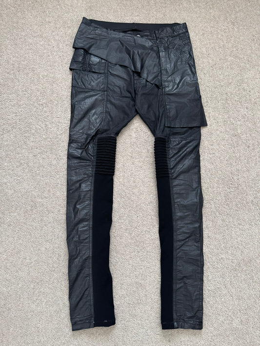 FW13 Rick Owens DRKSHDW "Plinth" Runway Waxed Memphis Biker Jeans