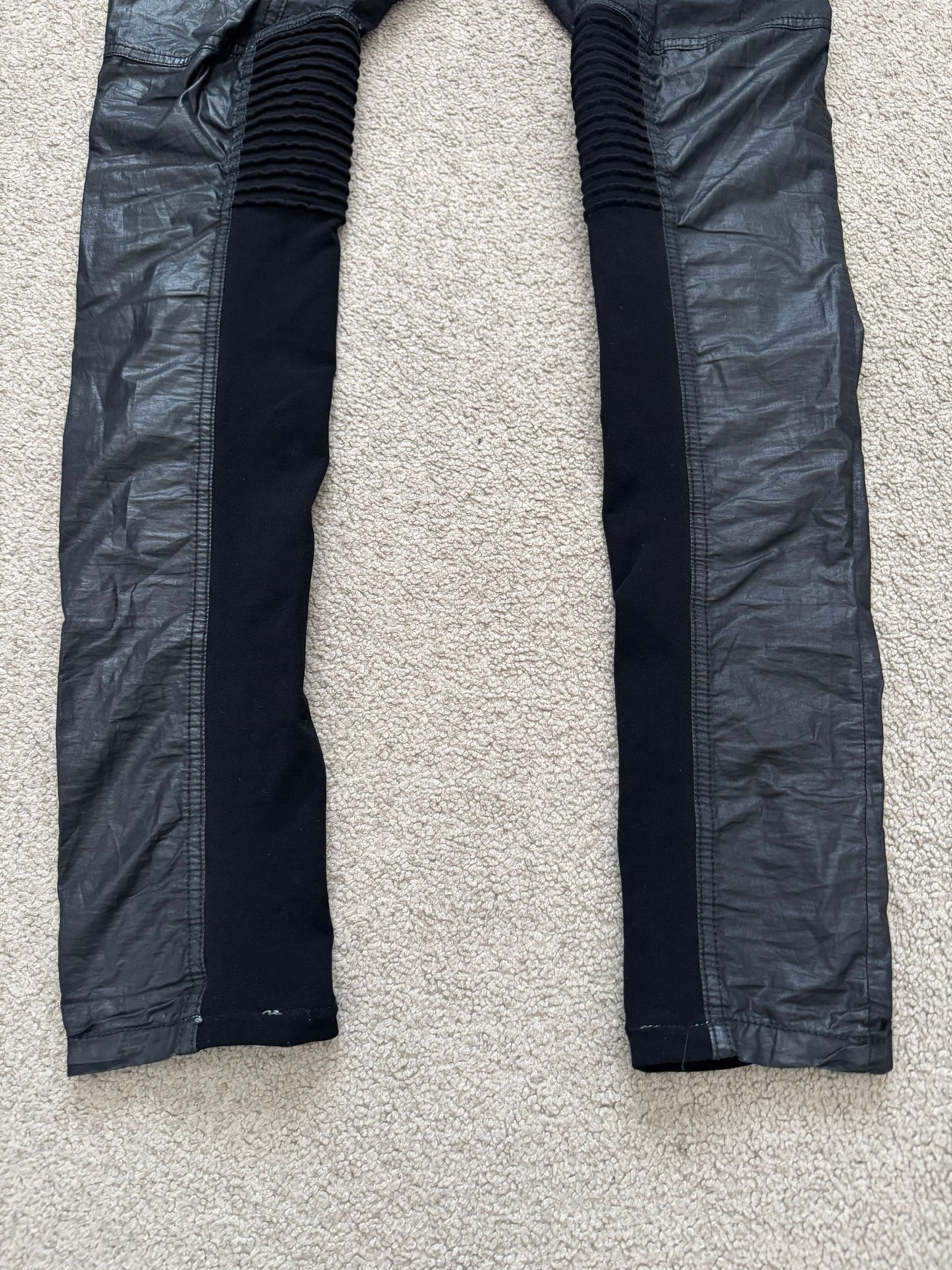 FW13 Rick Owens DRKSHDW "Plinth" Runway Waxed Memphis Biker Jeans