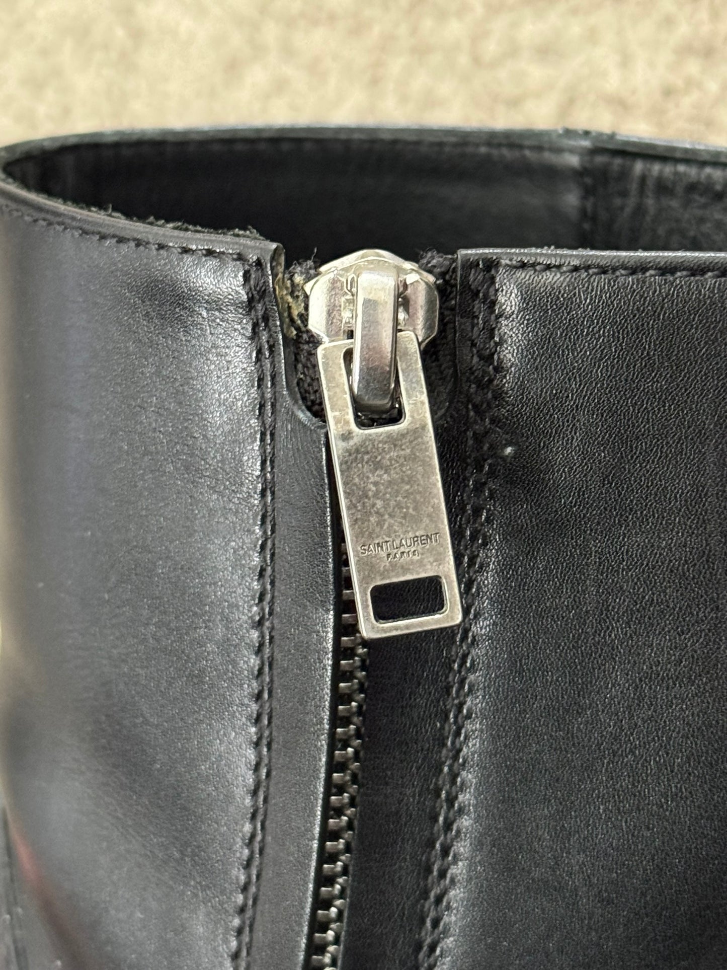 SS16 Saint Laurent by Hedi Slimane Wyatt 40mm Black Leather Harness Boots