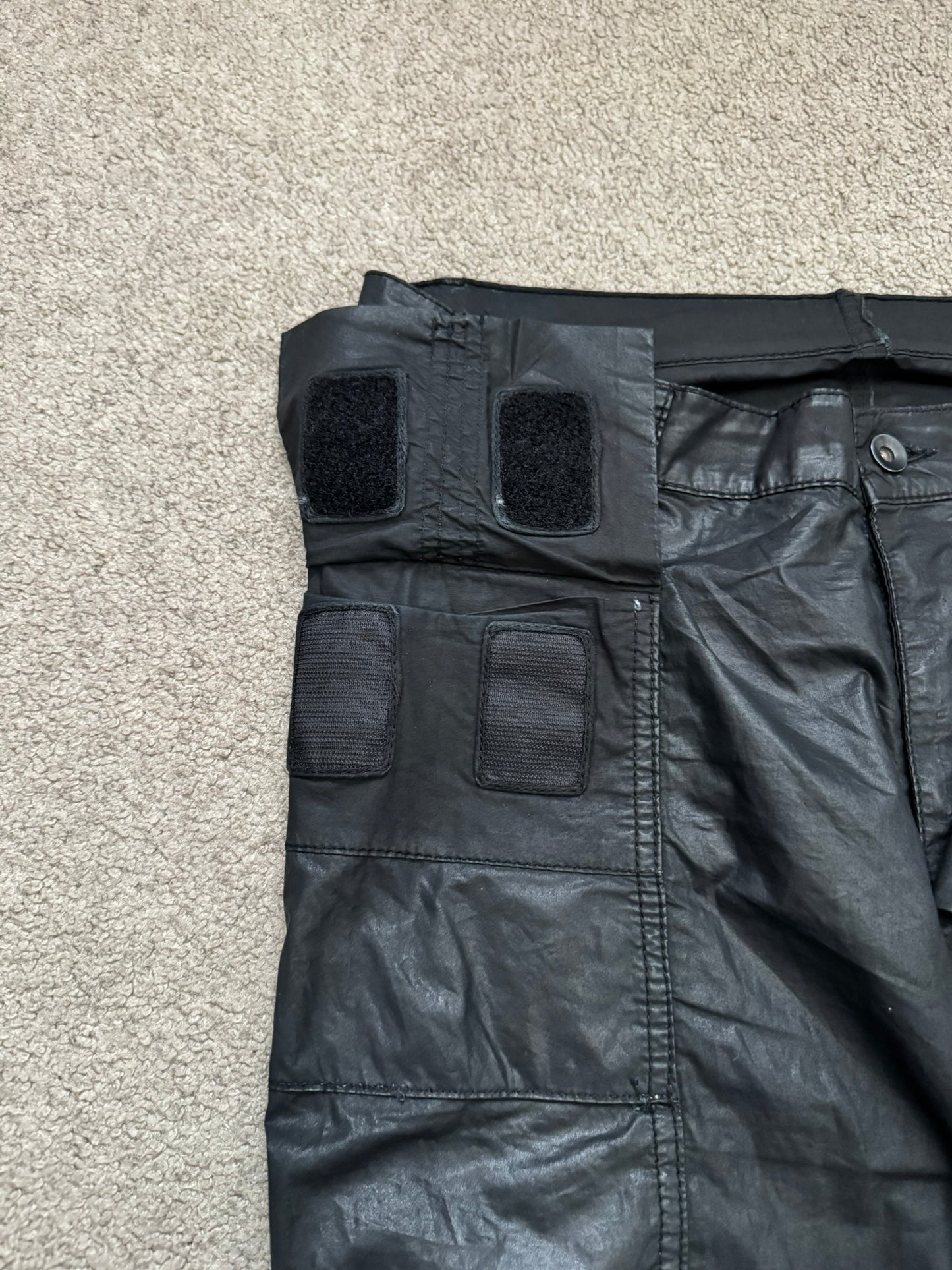 FW13 Rick Owens DRKSHDW "Plinth" Runway Waxed Memphis Biker Jeans