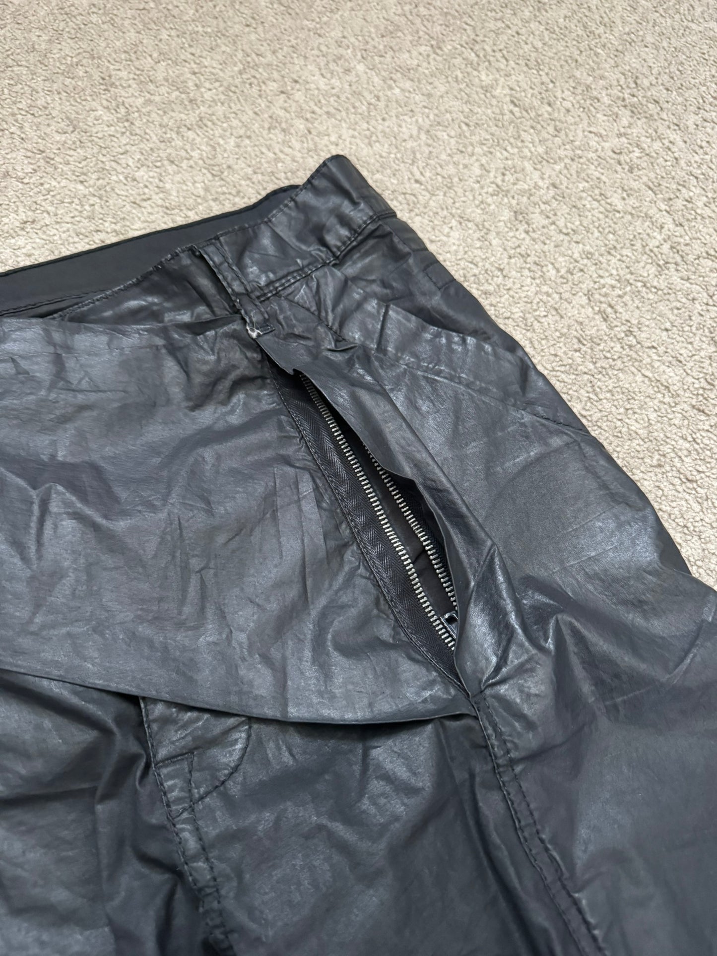 FW13 Rick Owens DRKSHDW "Plinth" Runway Waxed Memphis Biker Jeans