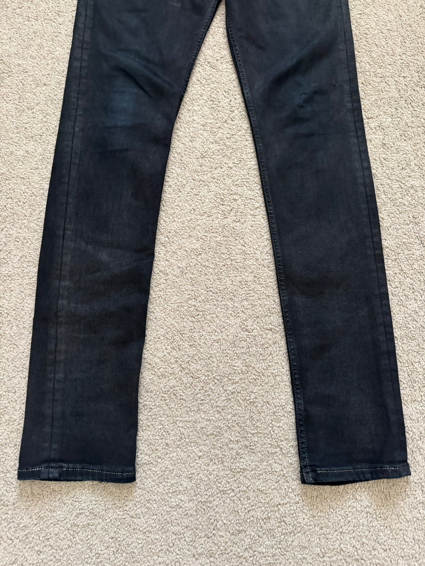 FW19 Rick Owens DRKSHDW Black Waxed Tyrone Cut Denim Jeans