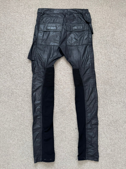 FW13 Rick Owens DRKSHDW "Plinth" Runway Waxed Memphis Biker Jeans