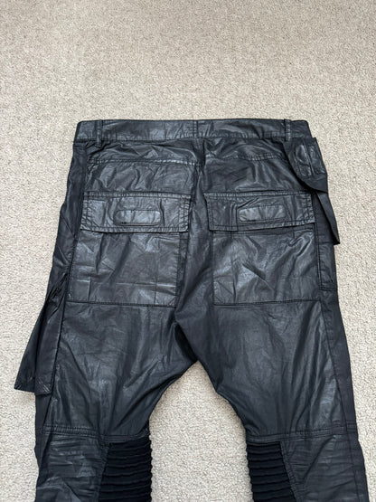 FW13 Rick Owens DRKSHDW "Plinth" Runway Waxed Memphis Biker Jeans