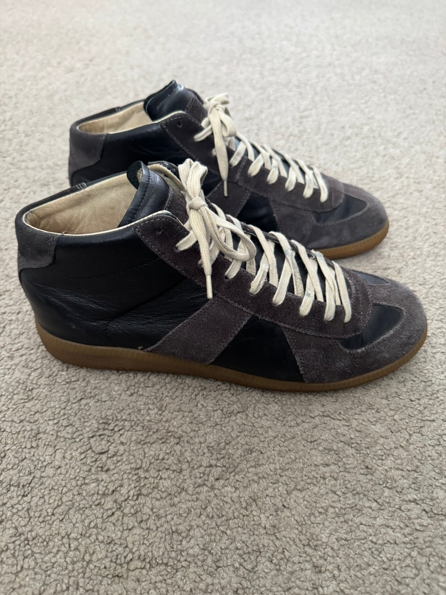 Maison Margiela Replica Black/Gum GAT Mid Top Sneakers