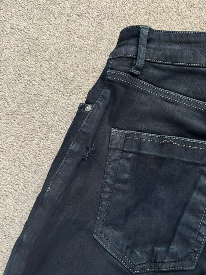 FW19 Rick Owens DRKSHDW Black Waxed Tyrone Cut Denim Jeans