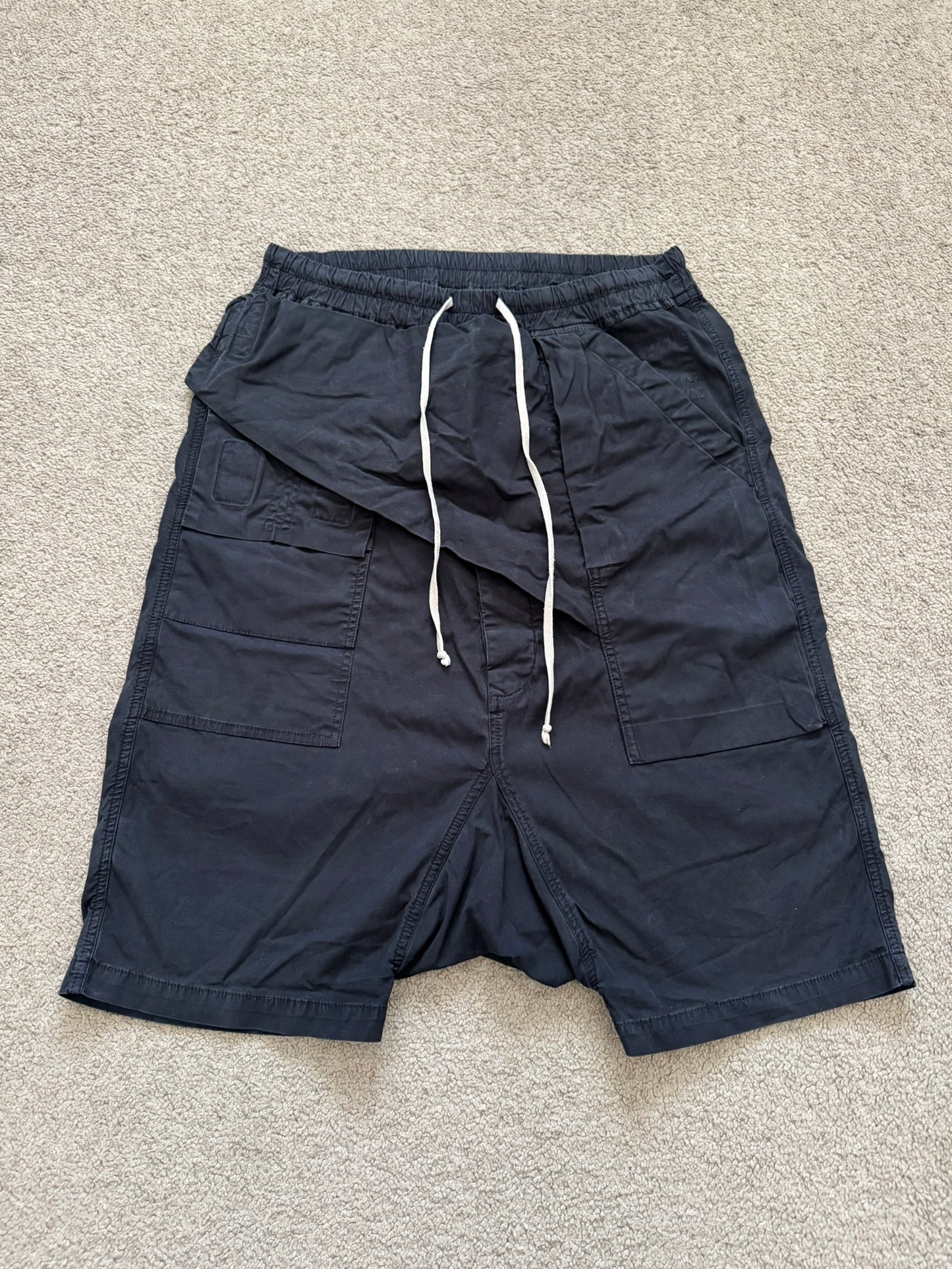 FW15 Rick Owens DRKSHDW Black Memphis Cargo Pods Shorts