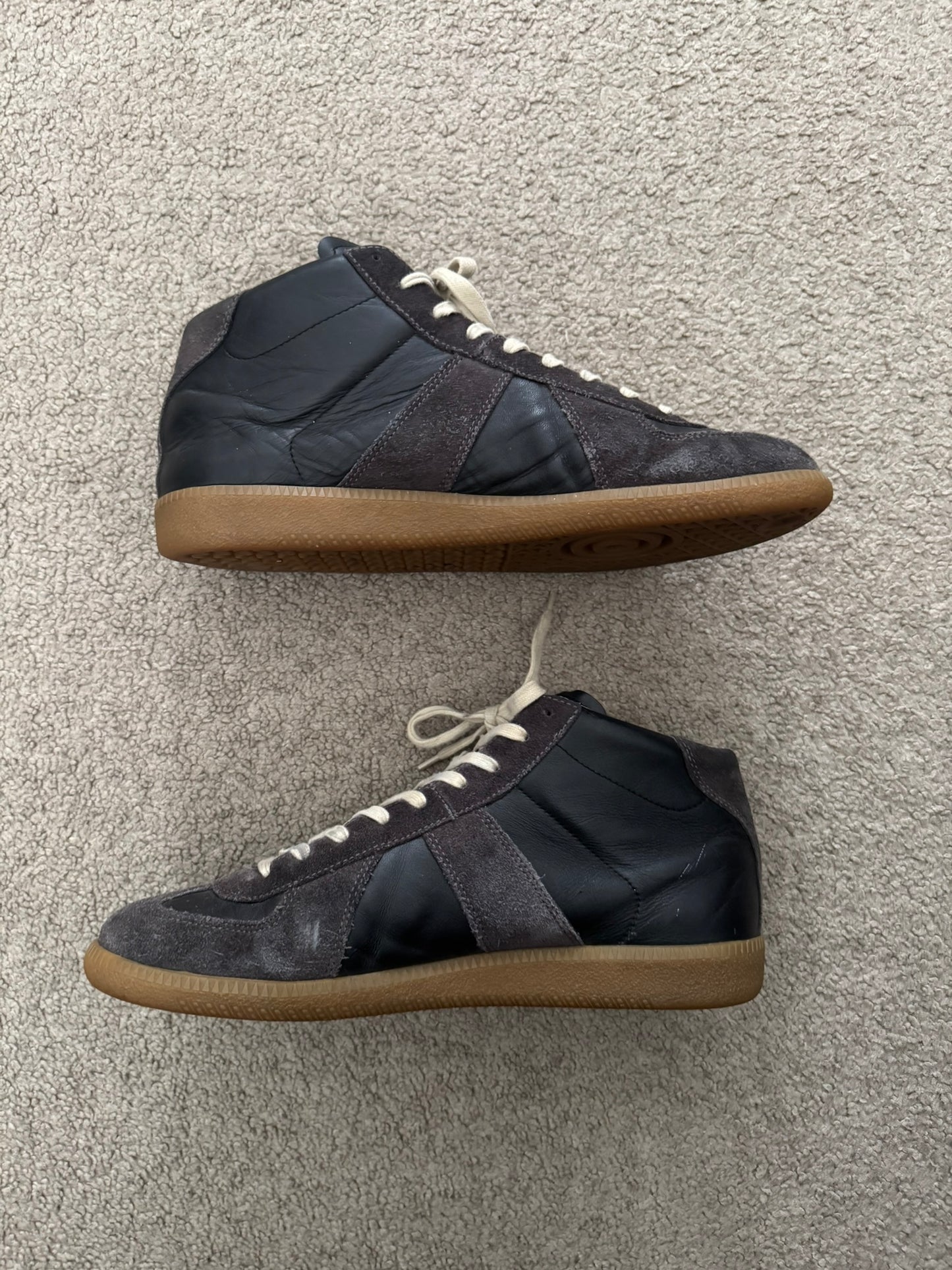 Maison Margiela Replica Black/Gum GAT Mid Top Sneakers