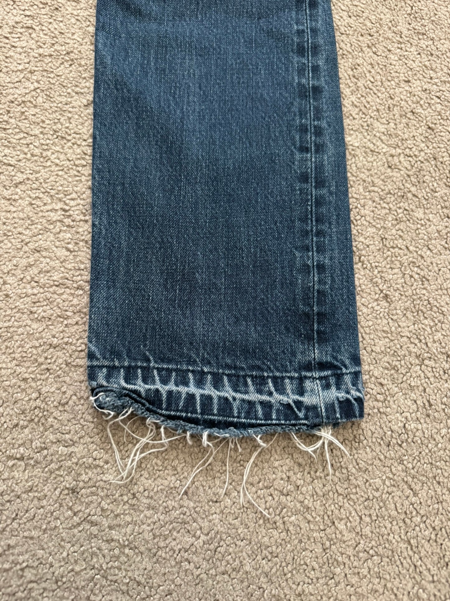 FW14 Rick Owens DRKSHDW Dark Inside Blue Detroit Cut Denim Jeans