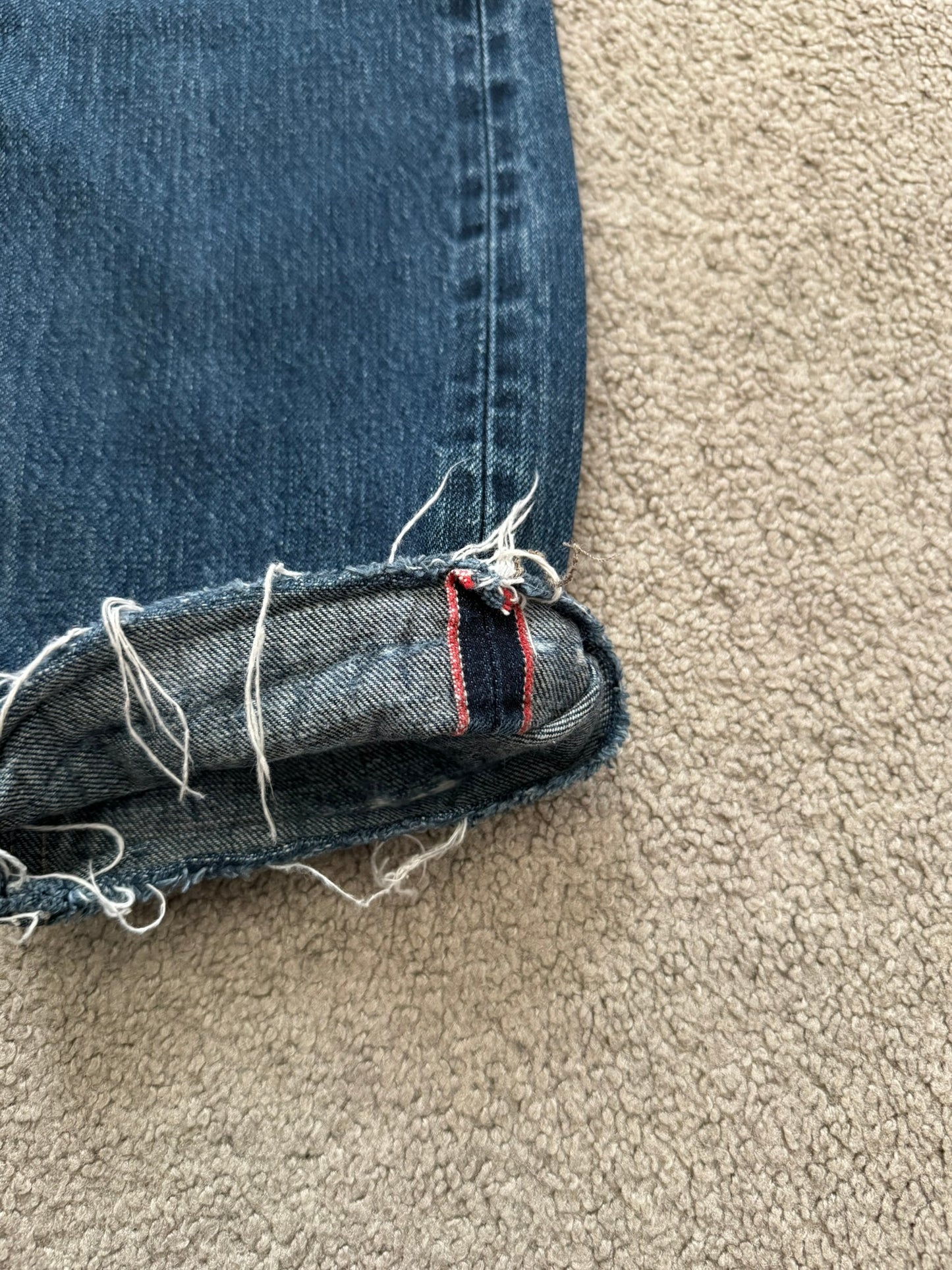 FW14 Rick Owens DRKSHDW Dark Inside Blue Detroit Cut Denim Jeans