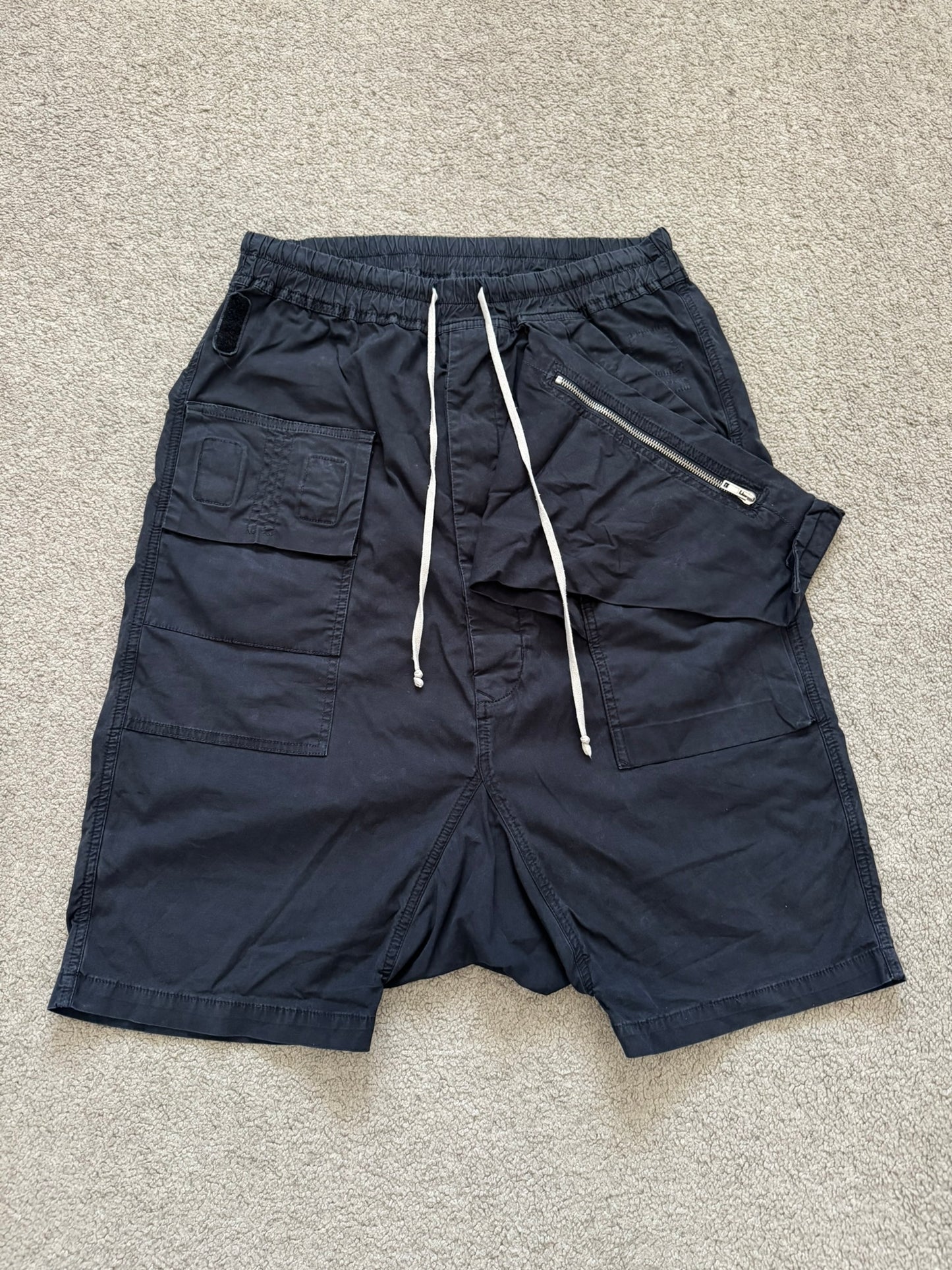 FW15 Rick Owens DRKSHDW Black Memphis Cargo Pods Shorts