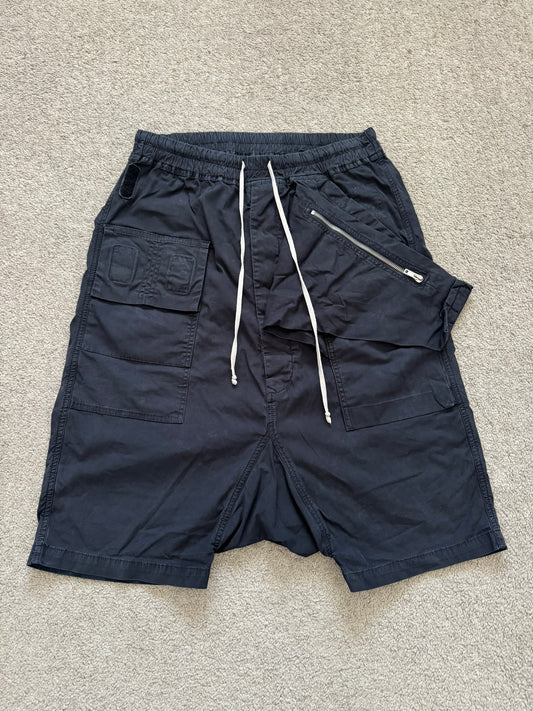 FW15 Rick Owens DRKSHDW Black Memphis Cargo Pods Shorts