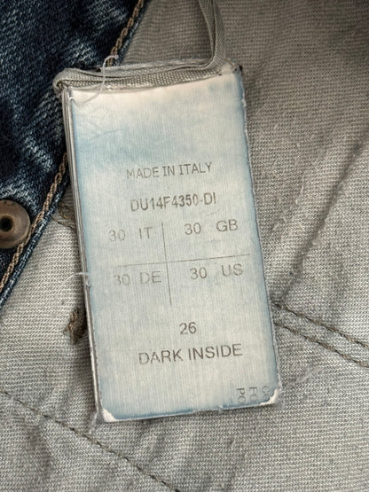 FW14 Rick Owens DRKSHDW Dark Inside Blue Detroit Cut Denim Jeans