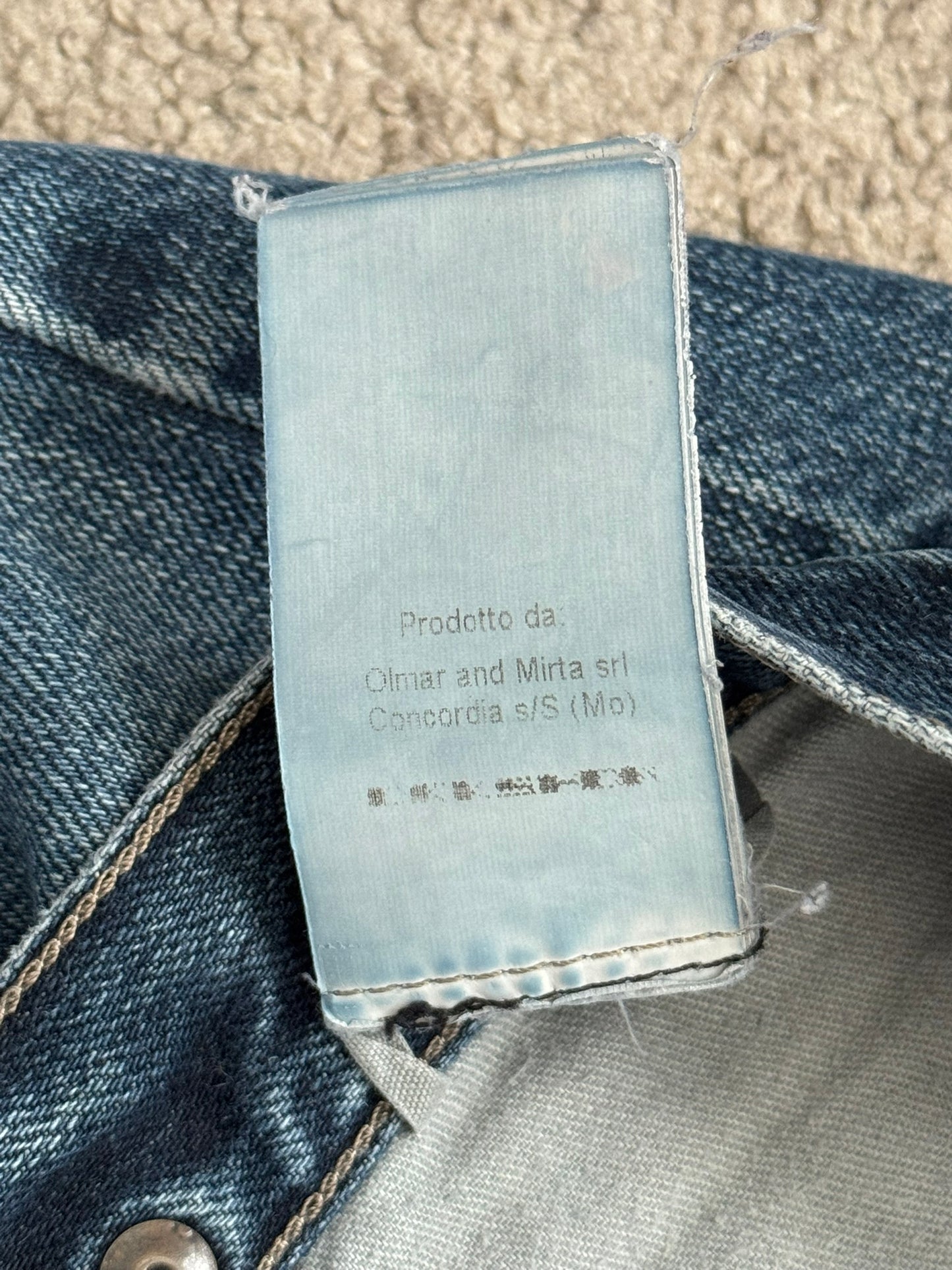 FW14 Rick Owens DRKSHDW Dark Inside Blue Detroit Cut Denim Jeans