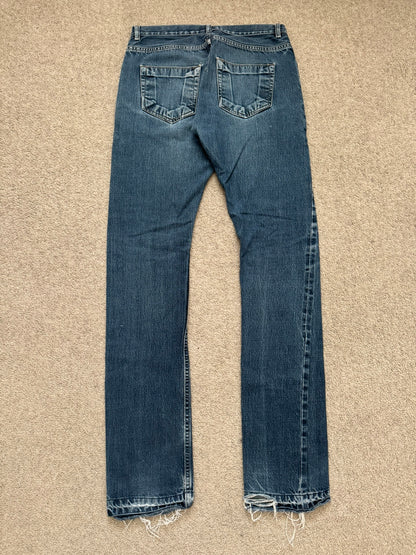 FW14 Rick Owens DRKSHDW Dark Inside Blue Detroit Cut Denim Jeans