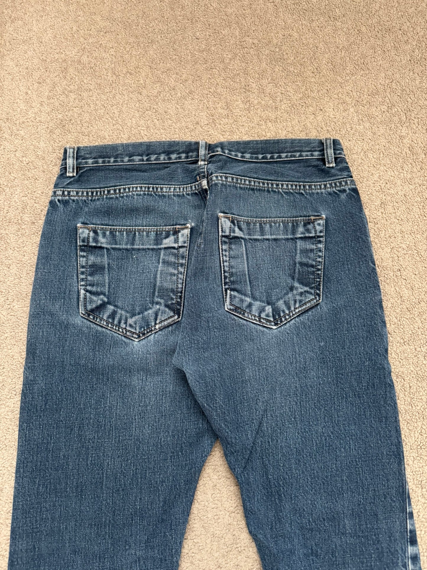 FW14 Rick Owens DRKSHDW Dark Inside Blue Detroit Cut Denim Jeans
