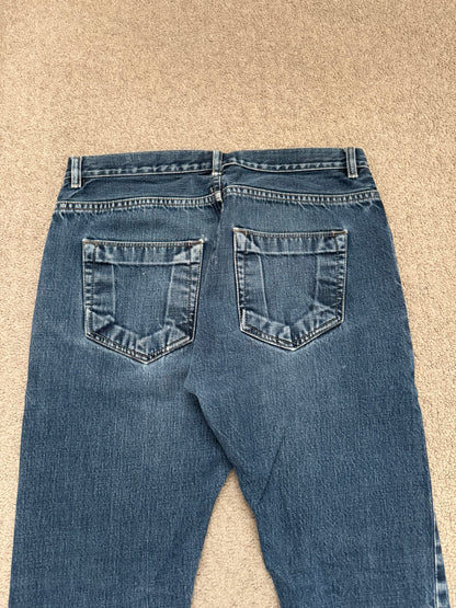 FW14 Rick Owens DRKSHDW Dark Inside Blue Detroit Cut Denim Jeans