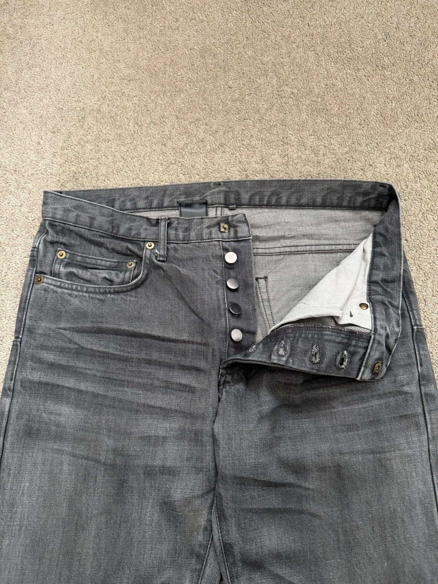 SS05 Dior Homme by Hedi Slimane "Untitled/Beck" MIJ Gray Glitter Denim Jeans