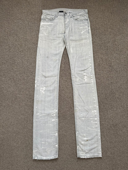 SS09 Dior Homme by Kris Van Assche Paint Splatter Denim Jeans