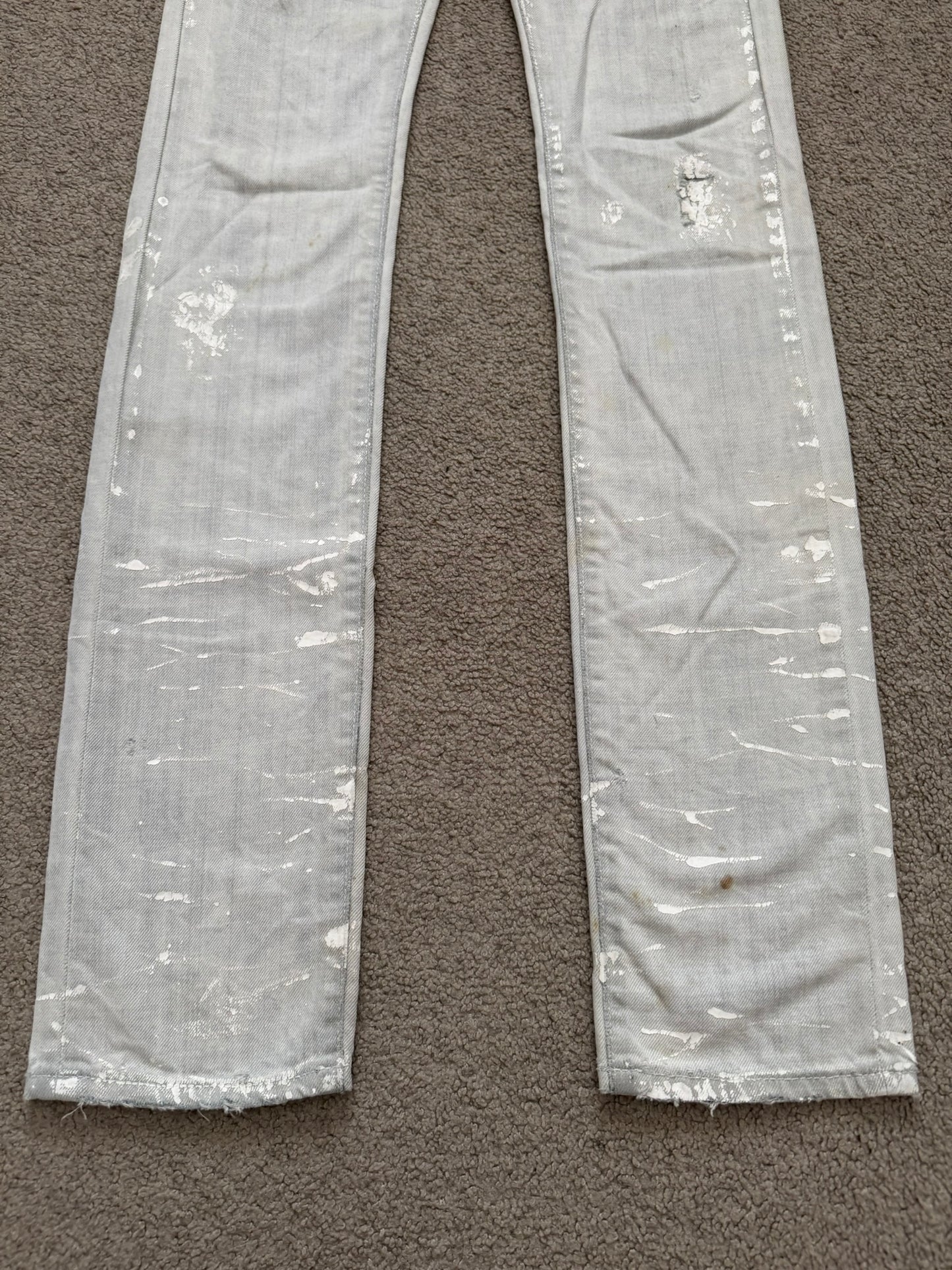 SS09 Dior Homme by Kris Van Assche Paint Splatter Denim Jeans