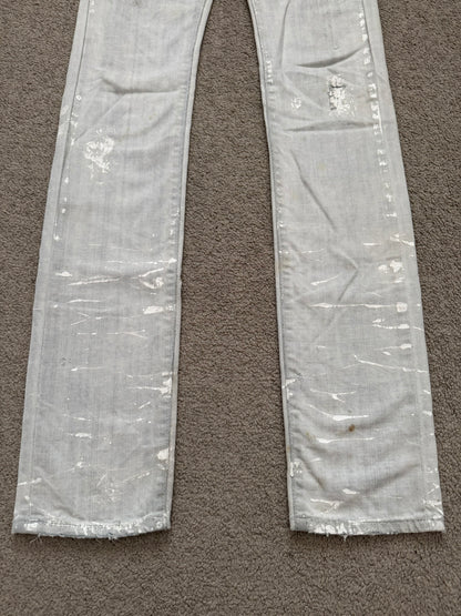 SS09 Dior Homme by Kris Van Assche Paint Splatter Denim Jeans